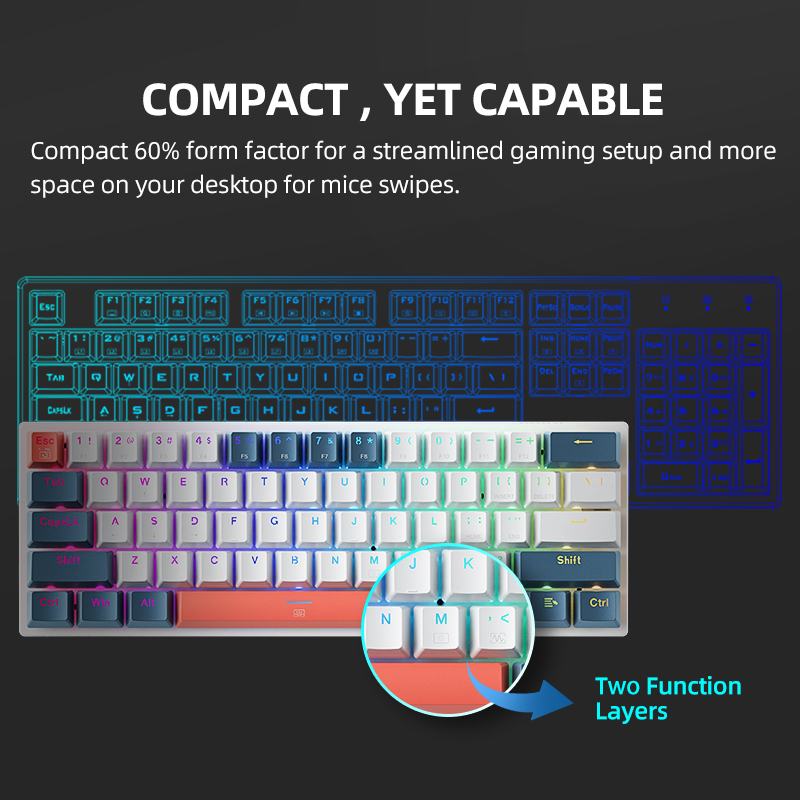 K500-B61 Machenike Mini Mechan - Gaming Keyboard Hot Swappable review and price