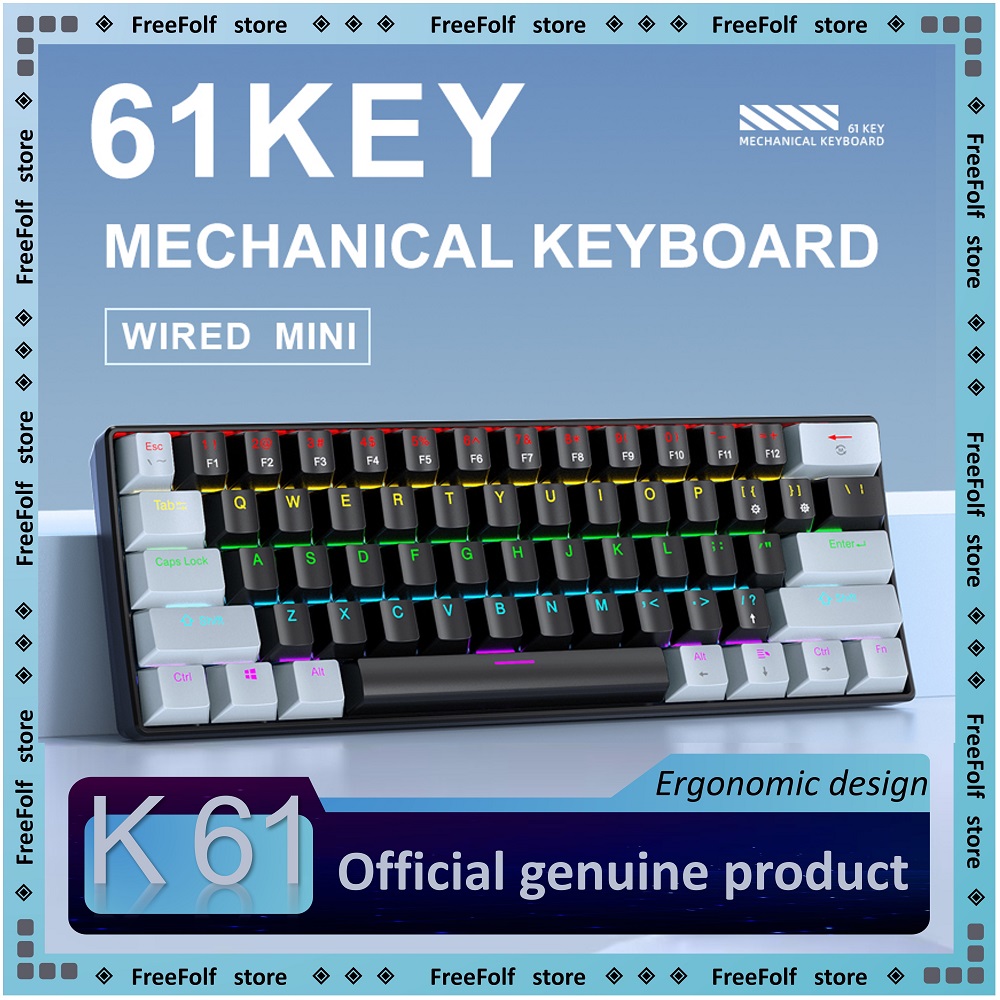 APAYADO K61 Mini 60% Gaming Ke - Keyboard Gaming Blue Switch review and price