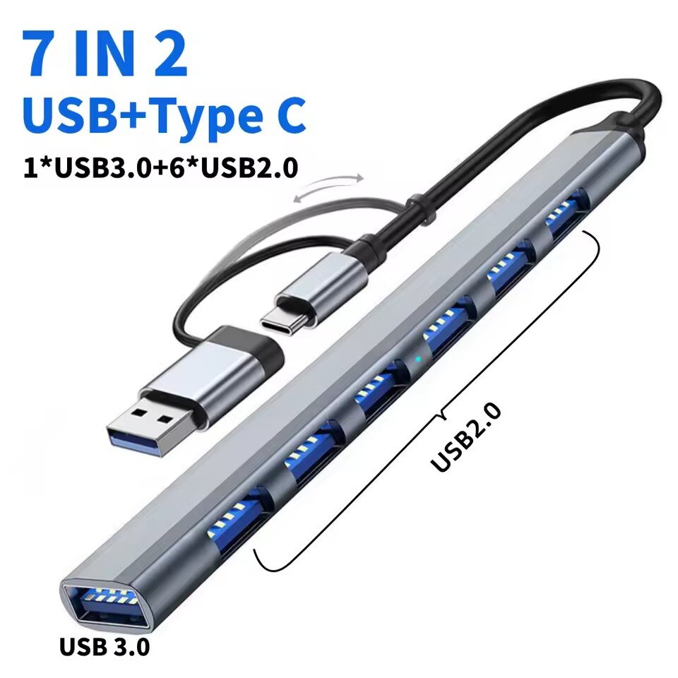 7 Ports USB 3.0 Type C HUB Exp - Gaming Keyboard Type C review and price