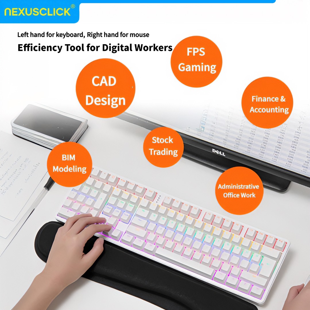 NexusClick Ergonomic Left Hand - Gaming Keyboard No Number Pad review and price